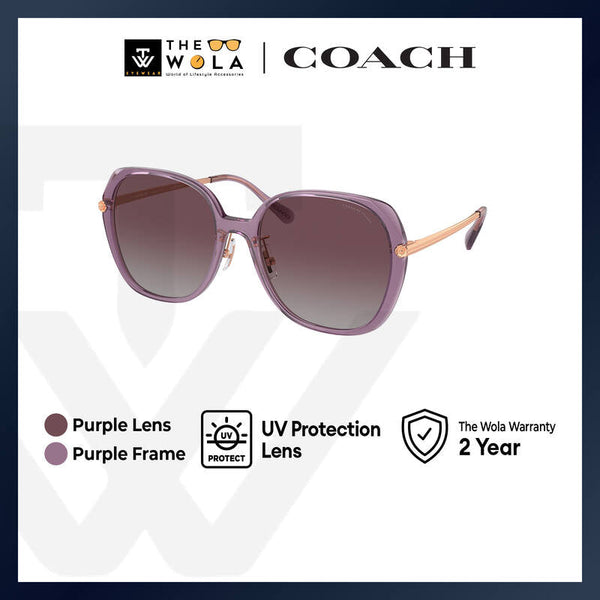 Coach Women's Square Frame Violet Injected Sunglasses - HC8403D