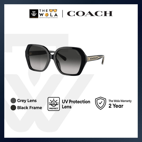 Coach Women's Irregular Frame Black Acetate Sunglasses - HC8404U