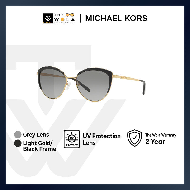 Michael Kors Women's Cat Eye Frame Gold Metal Sunglasses - MK1046