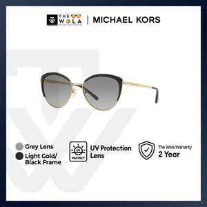 Michael Kors Women's Cat Eye Frame Gold Metal Sunglasses - MK1046