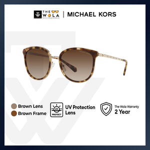 Michael Kors Women's Round Frame Brown Metal Sunglasses - MK1099B