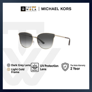 Michael Kors Women's Round Frame Light Gold Metal Sunglasses - MK1120