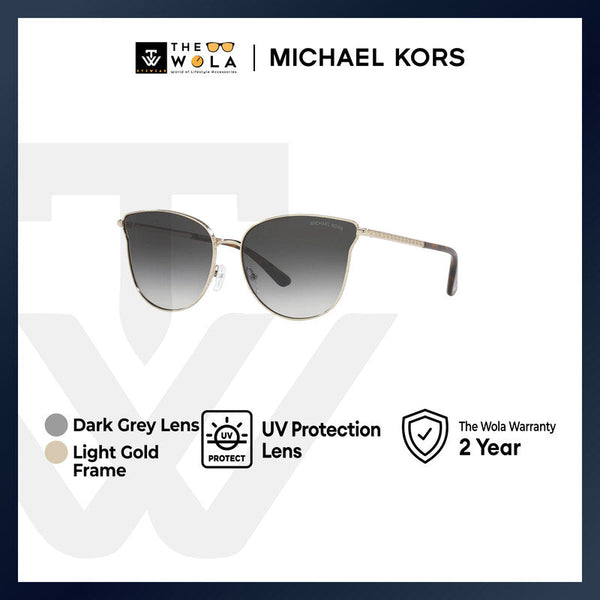 Michael Kors Women's Round Frame Light Gold Metal Sunglasses - MK1120