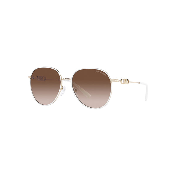 Michael Kors Women's Pilot Frame Light Gold Metal Sunglasses - MK1128J