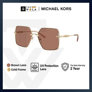 Michael Kors Women's Square Frame Gold Metal Sunglasses - MK1157D