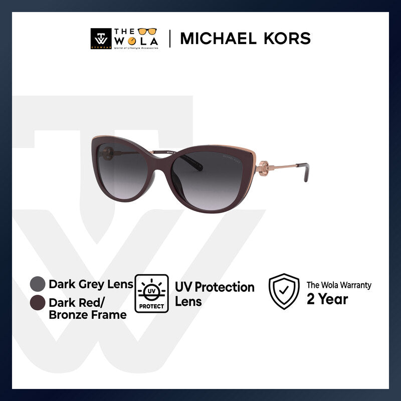 Michael Kors Women's Cat Eye Frame Cordovan Injected Sunglasses - MK2127U