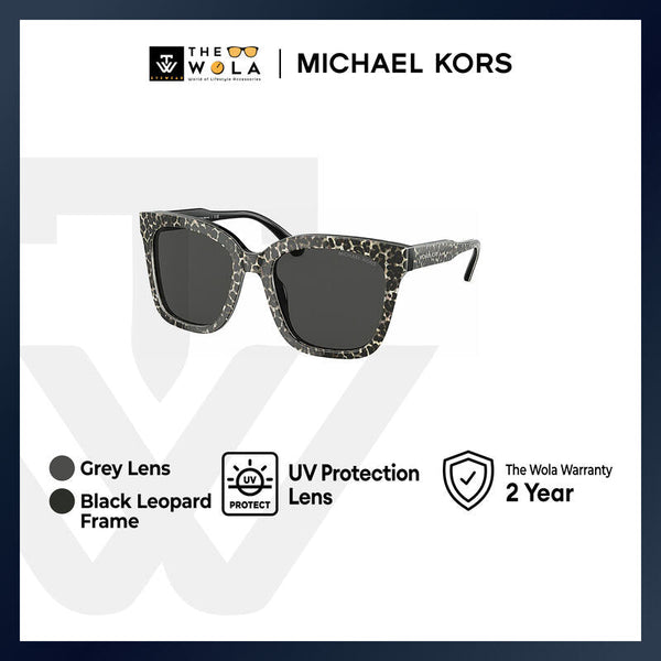 Michael Kors Women's Square Frame Black Leopard Acetate Sunglasses - MK2163