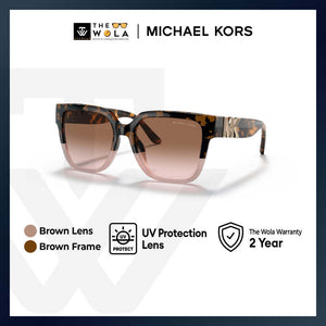 Michael Kors Women's Square Frame Brown Injected Sunglasses - MK2170U