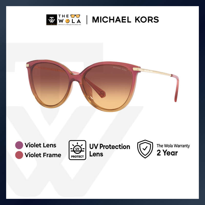 Michael Kors Women's Cat Eye Frame Violet Injected Sunglasses - MK2184U