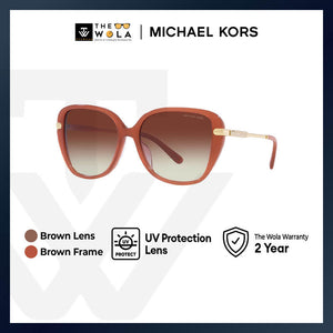 Michael Kors Women's Square Frame Brown Acetate Sunglasses - MK2185BF