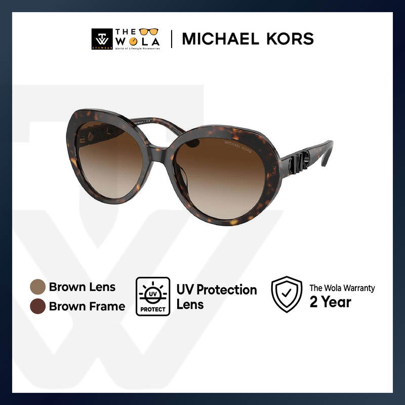 Michael Kors Women's Round Frame Brown Acetate Sunglasses - MK2214U