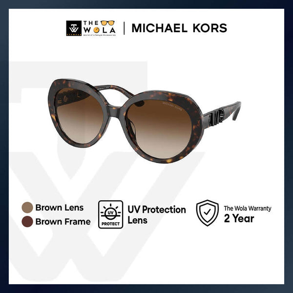 Michael Kors Women's Round Frame Brown Acetate Sunglasses - MK2214U