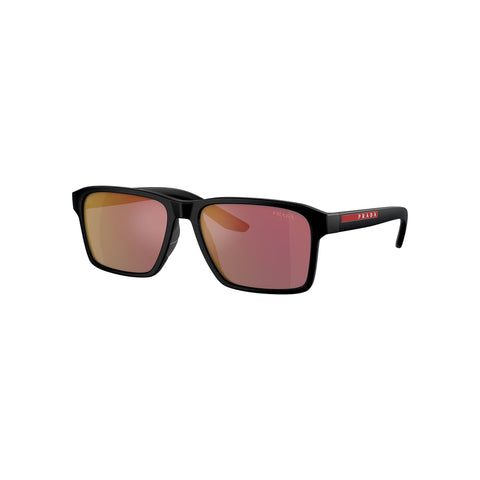Prada Linea Rossa Men's Rectangle Frame Black Injected Sunglasses - PS 05YS
