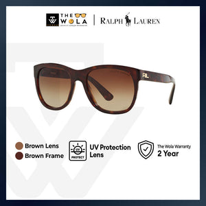 Ralph Lauren Women's Square Frame Brown Acetate Sunglasses - RL8141