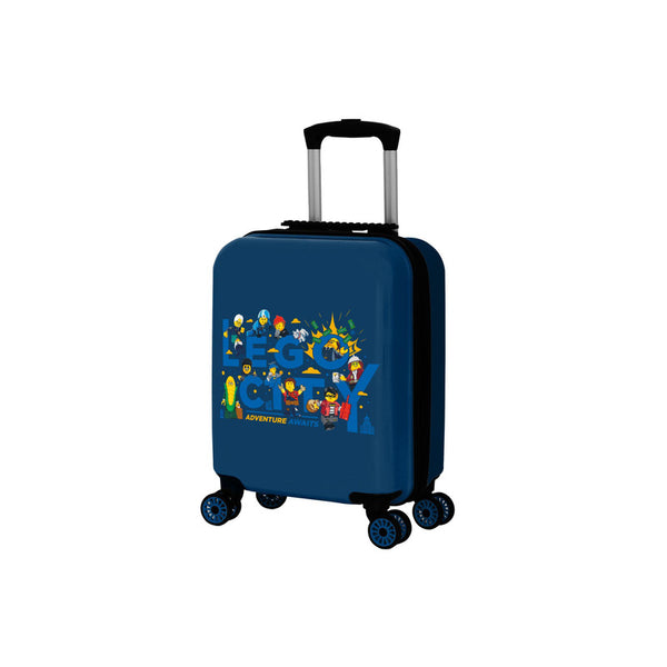 LEGO City Kids Play Date Luggage 16” - Blue Rolling Suitcase for Travel