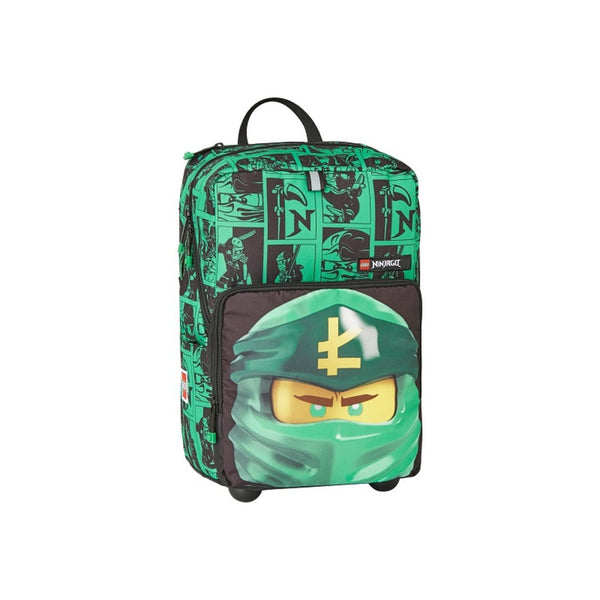 LEGO Ninjago Trolley Backpack - Green Rolling School Bag for Kids