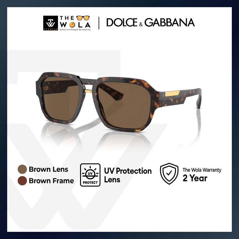 Dolce & Gabbana Men's Pilot Frame Brown Acetate Sunglasses - DG4464F