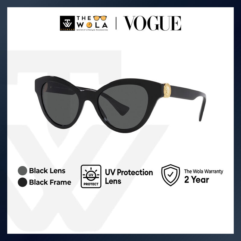 Versace Women's Butterfly Frame Black Acetate Sunglasses - VE4435F