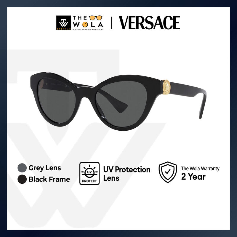 Versace Women's Butterfly Frame Black Acetate Sunglasses - VE4435