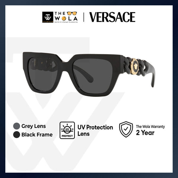 Versace Women's Square Frame Black Acetate Sunglasses - VE4409F