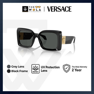 Versace Women's Irregular Frame Black Nylon Sunglasses - VE4467U