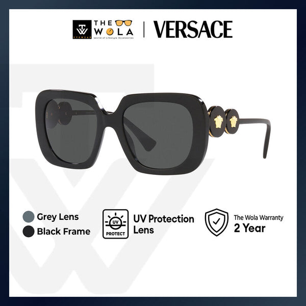 Versace Women's Square Frame Black Acetate Sunglasses - VE4434F