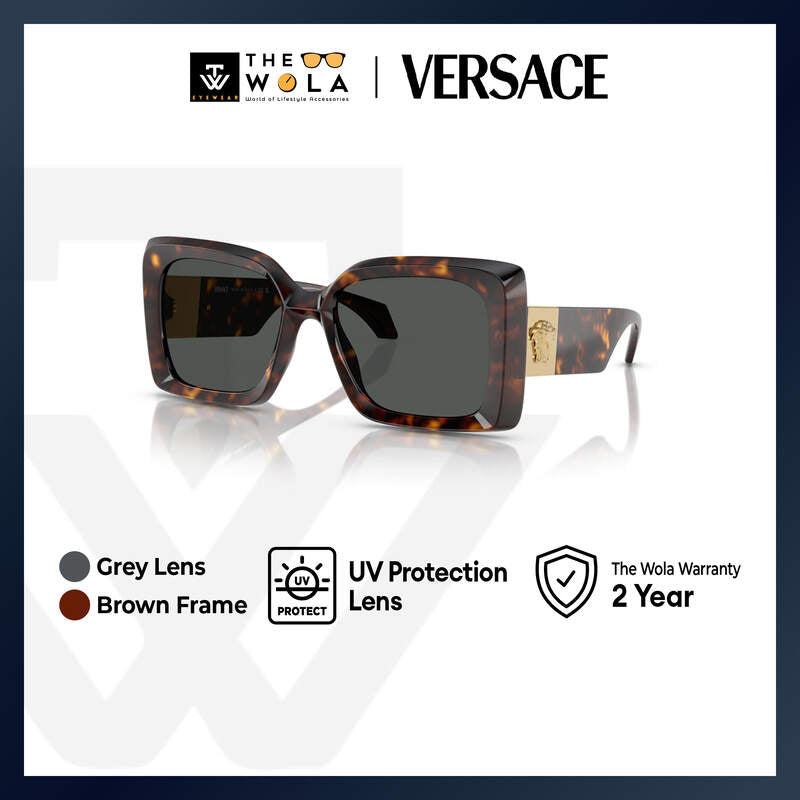 Versace Women's Irregular Frame Brown Nylon Sunglasses - VE4467U