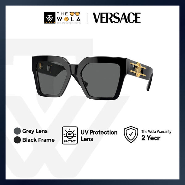 Versace Women's Butterfly Frame Black Acetate Sunglasses - VE4458F