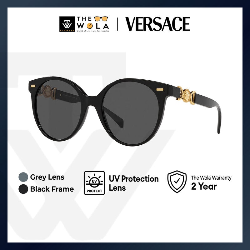 Versace Women's Phantos Frame Black Acetate Sunglasses - VE4442F