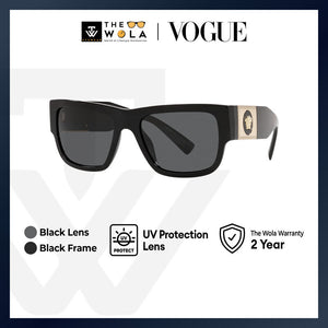 Versace Men's Rectangle Frame Black Acetate Sunglasses - VE4406