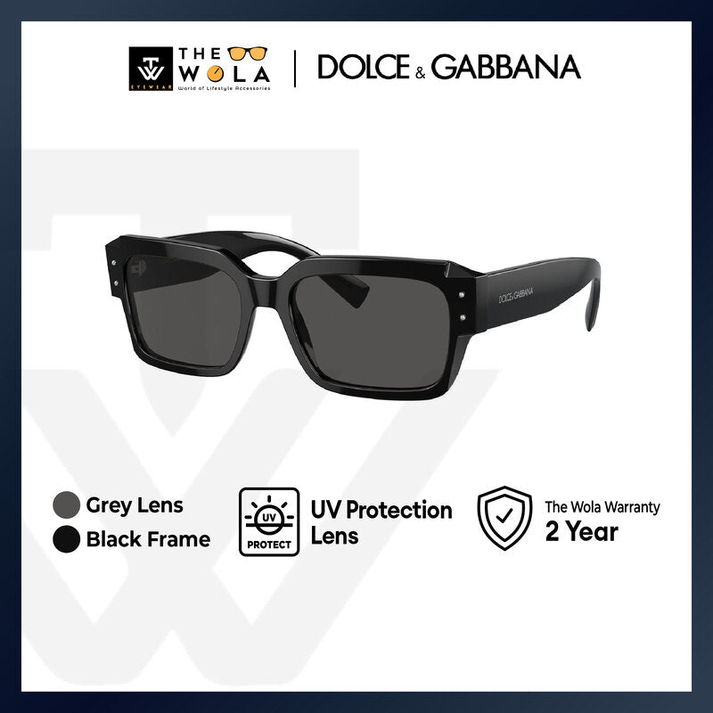 Dolce & Gabbana Men's Square Frame Black Acetate Sunglasses - DG4460F