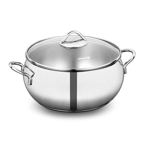 Korkmaz Tombik Stainless Steel Stock Pot (Soup Pot) - 26x12cm, Induction Compatible, Made in Turkey