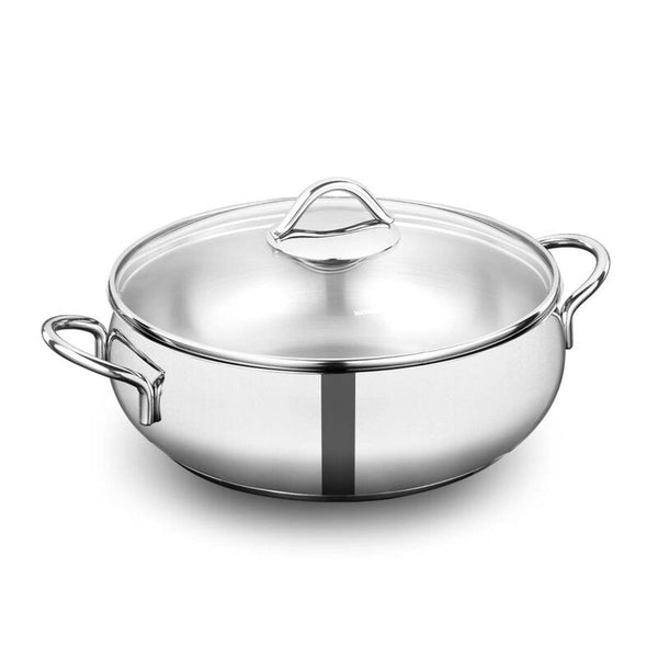 Korkmaz Tombik Stainless Steel Stock Pot (Soup Pot) - 26x9cm, Induction Compatible, Made in Turkey