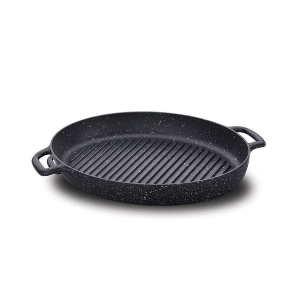 Korkmaz Gusto Volkanit Non-Stick Double Handle Grill Pan - 35x25cm, Free From PFOA, Cadmium, and Lead, Made in Turkey