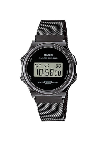 Casio Vintage Unisex Digital Watch A171WEMB-1A Black Stainless Steel Strap