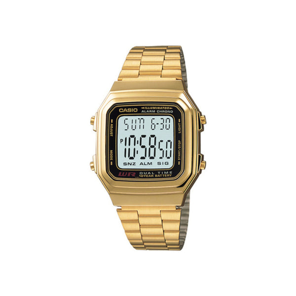 Casio Men's Vintage A178WGA-1A Gold tone Digital Watch