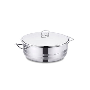 Korkmaz Astra Stainless Steel Cooking Pot with Lid - 36x10cm, Induction Compatible, Made In Turkey