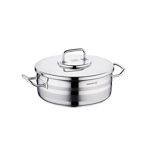 Korkmaz Astra2 Stainless Steel Cooking Pot with Lid - 30x11cm, Made in Turkey, Induction Compatible