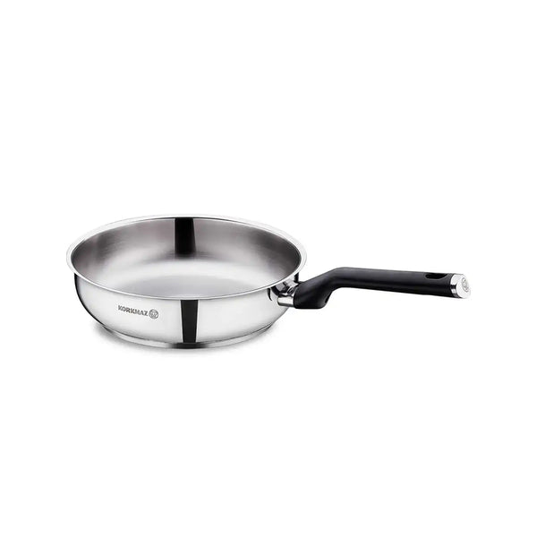 Korkmaz Pera Stainless Steel Frying Pan - 28x7cm, Made in Turkey, Induction Compatible