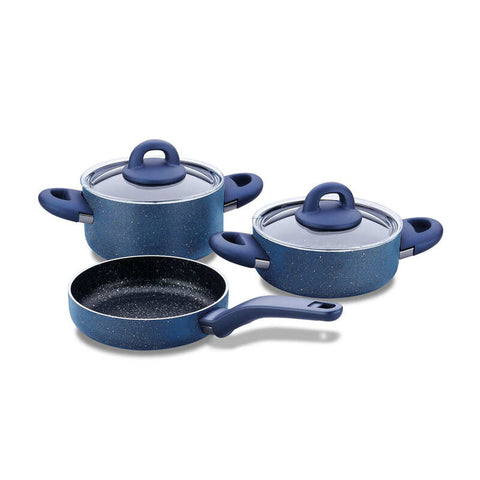 Korkmaz Bella Granite 5 Piece Azura Non-Stick Cookware Set - Made in Turkey