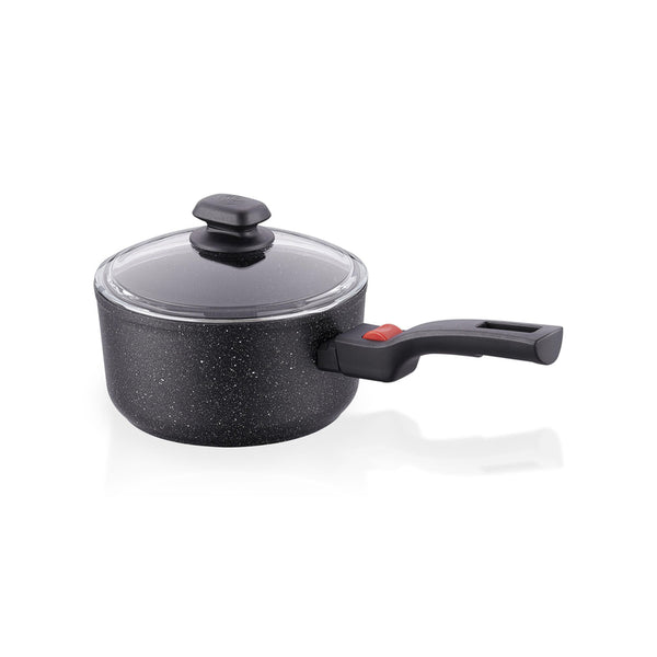 Korkmaz Ornella Non-Stick Saucepan with Lid - 20x10.5 cm, Removable Handle, Made in Turkey