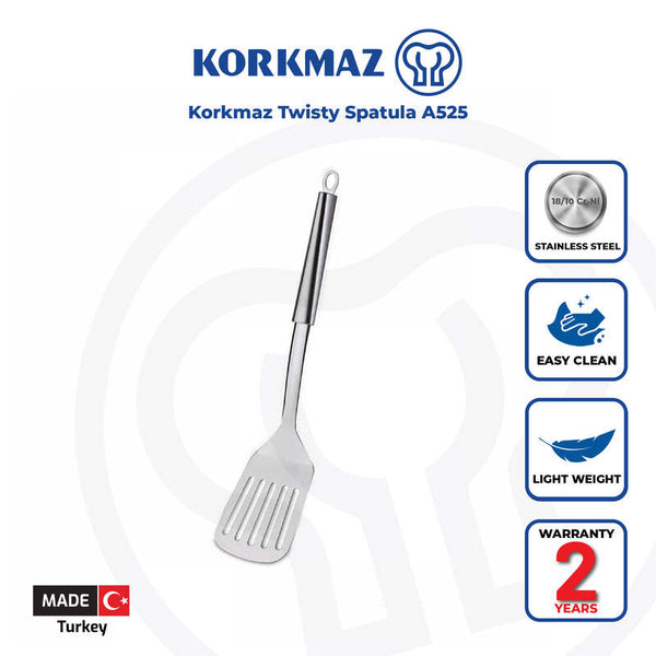 Korkmaz Twisty Stainless Steel Spatula - Made In Turkey