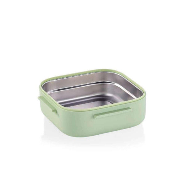 Korkmaz Essentials 750ml Stainless Steel Inside Green Lunch Box with Spoon - Made in Turkey