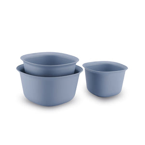 Korkmaz Essentials Gray 3-Piece Mixing Bowls Set - Ideal for Food Prep & Salad Prep, Made in Turkey