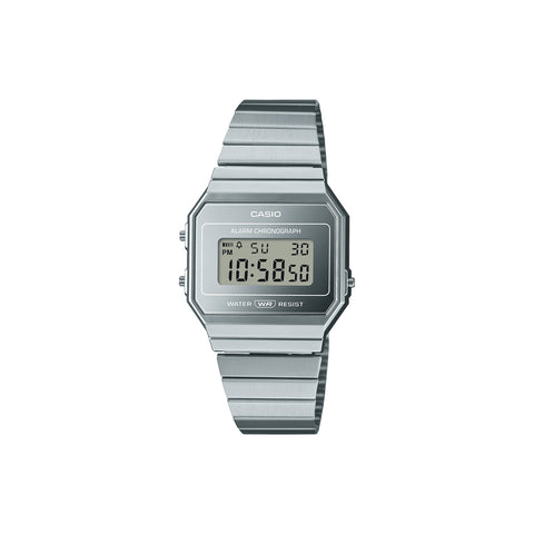 Casio Vintage Unisex Digital Watch A700WEV-7A Silver Stainless Steel Strap