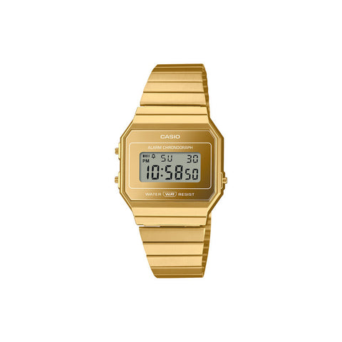 Casio Vintage Unisex Digital Watch A700WEVG-9A Gold Stainless Steel Strap