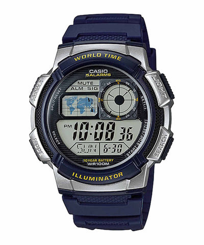 Casio Men's Digital AE-1000W-2AV Blue Resin Band Sport Watch