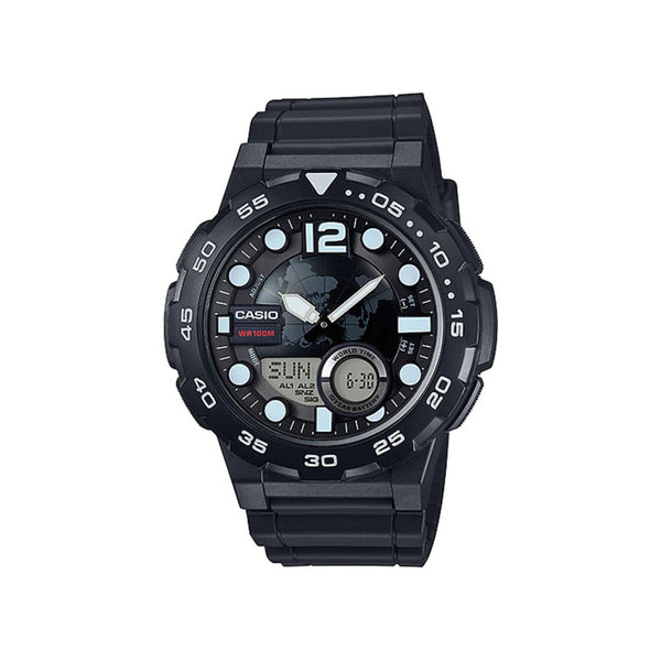 Casio Men Analog-Digital Watch AEQ-100W-1A Black Resin Strap