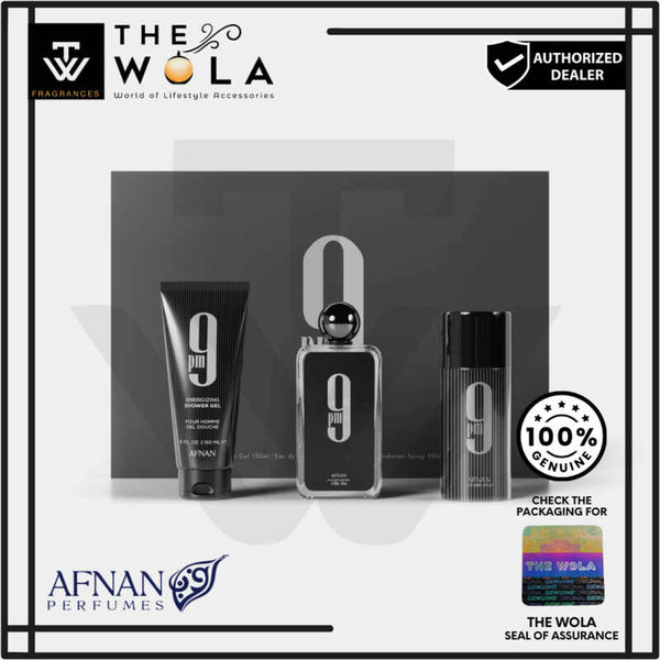 Afnan Gift Set 9PM 100ml EDP + Deo 150ml + Shower Gel 150ml For Men