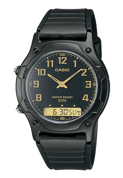 Casio Men Analog-Digital Watch AW-49H-1BV Black Resin Strap